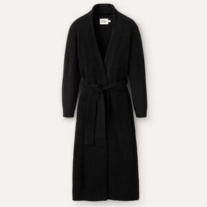 UGG Lenny Robe Black Soft Fluffy Knit Full Length Long Maxi Robe Cardigan